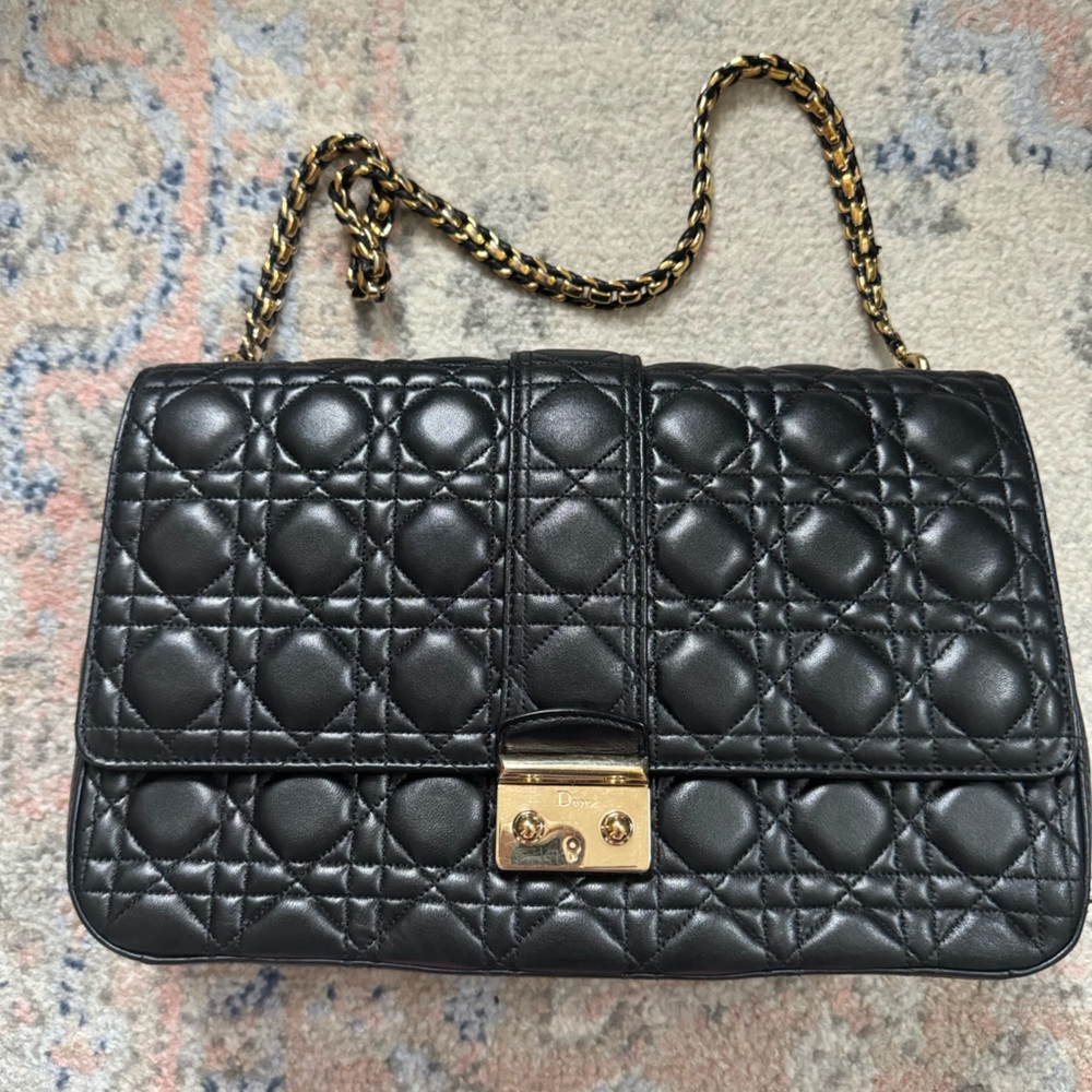 Lambskin Cannage Large Miss Dior Flap Black